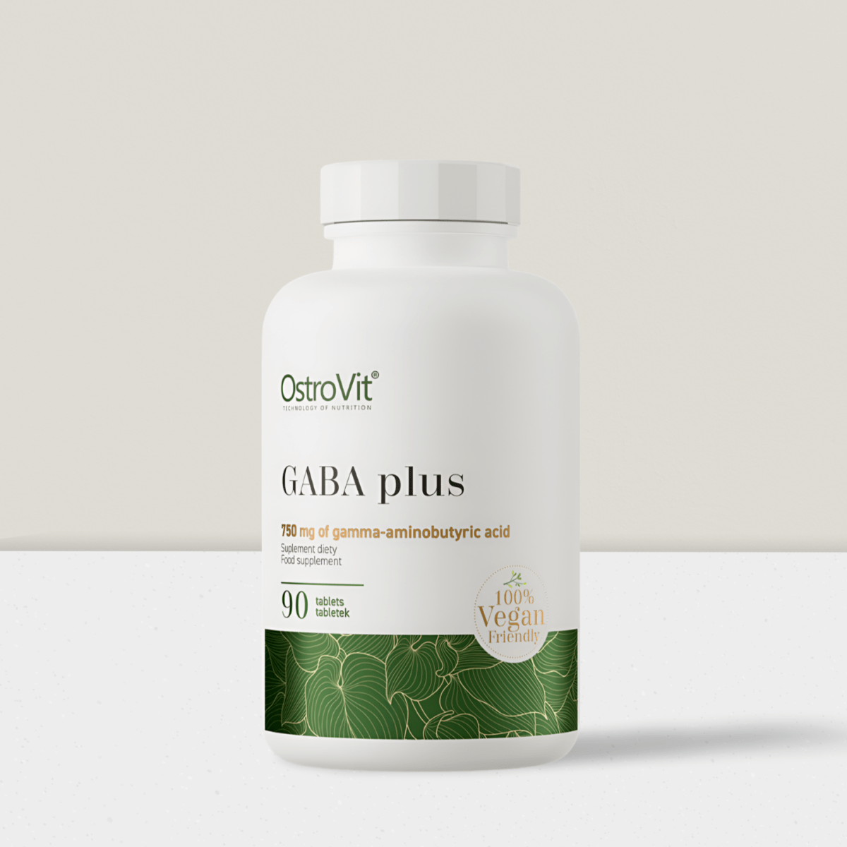 OstroVit GABA Plus VEGE 90 tablečių. Padeda sumažinti stresą ir skatinti atsipalaidavimą. GABA, melatoninas ir vitaminai palaiko gerą nuotaiką bei miego kokybę.